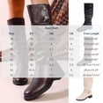 thumbnail image 3 of Women Knee High Slouch Boots Chunky Heel Buckled Mid-Calf Boots Black 9.5(43), 3 of 9
