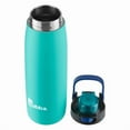 thumbnail image 3 of Bubba Radiant Stainless Steel Water Bottle with Push-Button Chug Lid 24oz., Island Teal Rubberized, 3 of 4