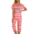 thumbnail image 2 of Homgro Women's Cute Capri Pajama Set Cotton Blend Cartton Pajamas Plus Size Comfy Short Sleeve Lightweight Pjs Patterned11 Large, 2 of 4