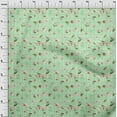 thumbnail image 3 of oneOone Polyester Lycra Fabric Check|Watercolor Leaves & Flower Floral_Printed Craft Fabric BTY 56 Inch Wide, 3 of 4