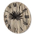 thumbnail image 3 of Designart 'Black and White Striped Under Tropical Leaf III' Modern Wood Wall Clock, 3 of 5