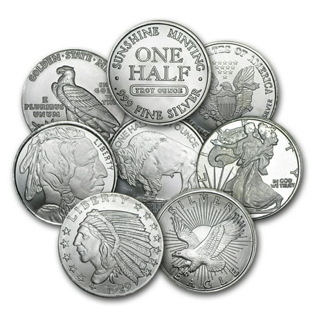 1/2 oz of .999 Fine Silver Round Precious Metal, Secondary Market