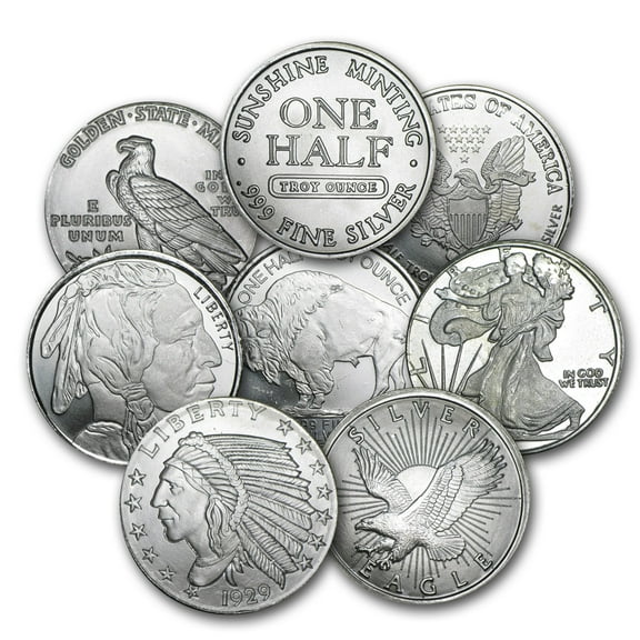 1/2 oz of .999 Fine Silver Round Precious Metal, Secondary Market