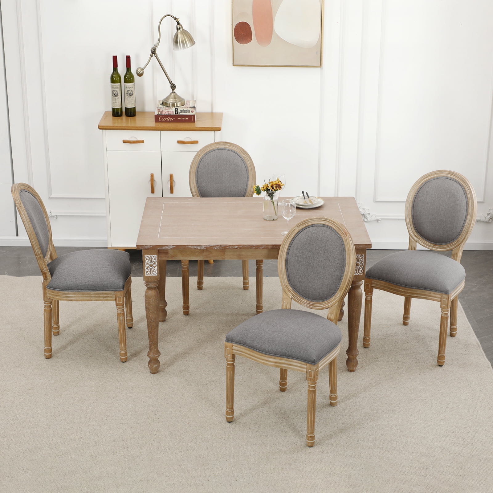 Beige King Louis dining chairs