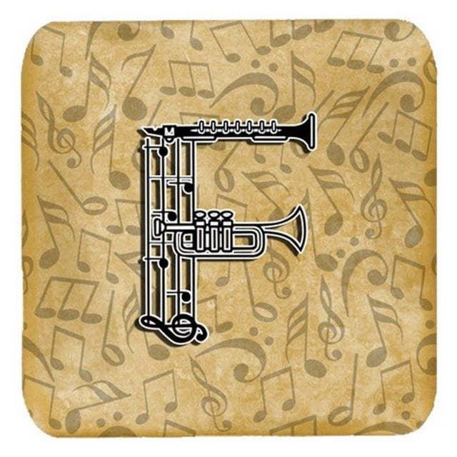Carolines Treasures CJ2004-FFC Letter F Musical Instrument Alphabet Foam Coasters- Set Of 4
