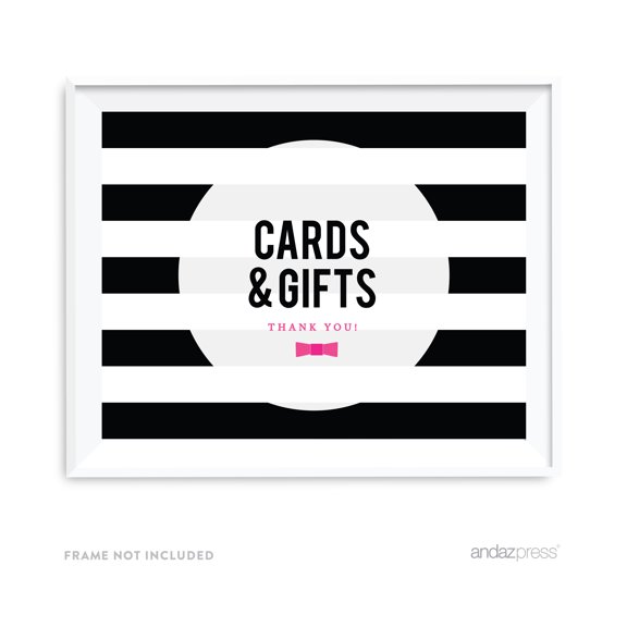 Cards & Gifts Thank You Modern Black and White Stripes Wedding Party Signs