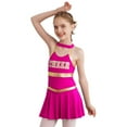 thumbnail image 3 of TTAO Robe de Ballet Sans Manches à Sequins pour Filles Enfants Robe de Danse Salsa Tango Rumba pour Jouer Cheerleading Rose Vif 16, 3 of 7