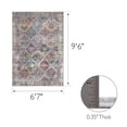 thumbnail image 2 of 596213 Calian Vintage Patchwork Boho Chic Faded Area Rug Rectangle 6'7" x 9'6", 2 of 9