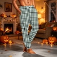 thumbnail image 4 of Men's Plaid Pajama Joggers Elastic Drawstring Waist Sleep Pants Casual Loungewear Bottoms with Side Pockets, 4 of 7