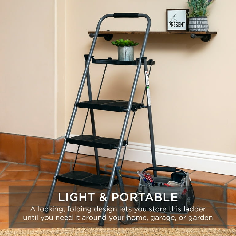 Best Choice Products 3 Step Portable Folding Anti Slip Steel