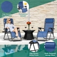 thumbnail image 4 of Zero Gravity Chair Set of 2 with Cup Holder & Removable Pillows, Adjustable Reclining Outdoor Patio Folding Chairs, Portable Lounge Chair for Poolside, Lawn, Beach, Camping, 4 of 8