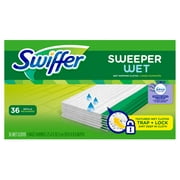 Swiffer Sweeper Wet Mopping Pad Refills for Floor Mop with Febreze Lavender Vanilla & Comfort Scent 36 Count