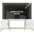 thumbnail image 4 of Newboti Furniture 70 Inch TV Stand, Heavy Duty Wood Media Entertainment Center Console with Cabinet Storage & Open Shelves for Living Room, Modern Design (White,not include electric fireplace) BN.127, 4 of 8