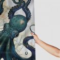 thumbnail image 3 of Orinice  Nautical Octopus Shower Curtain, Blue Teal Cool Ocean Kraken Sailboat Pirate Theme Retro Bathroom Curtain Waterproof Fabric Machine Washable with Hooks 60x72, 3 of 7