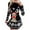 Black, variant on Women Christmas Outfit Elegant Women's Long Sleeve Round Neck Snowflake Print Party Dress for Festive Holiday Casual Wear Black M