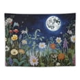 thumbnail image 5 of ONETECH  Aesthetic Moon Garden Tapestry Wall Hanging, Night Landscape with Colorful Plants Floral Tapestries for Bedroom Home Decor Multi Color, 5 of 7