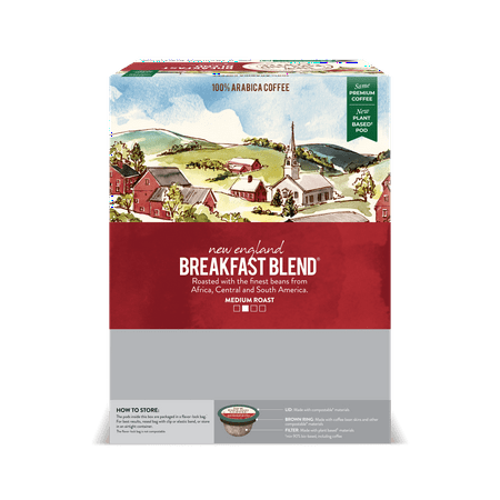 New England Coffee Breakfast Blend, Medium Roast, Single Serve Pods, 24 Count Box