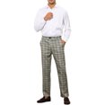 thumbnail image 2 of INSPIRE CHIC Plaid Pants for Men's Flat Front Straight Fit Checked Trouser 28 Gray, 2 of 5