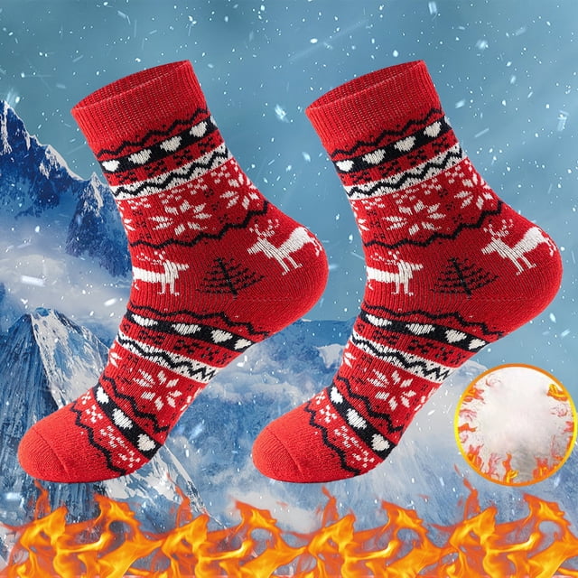 Winter New Christmas Pattern Thickened Warm Middle Socks Personalized Fashion Socks Thick Thread Women's Socks