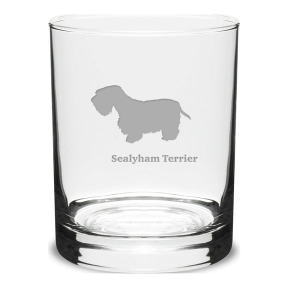 Sealy Terrier Deep Etched 14 oz Classic Double Old Fashion Glass