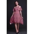 thumbnail image 5 of Bimba Damask Print Flutter Sleeve Womenâ€™s Party Tunic Cold Shoulder Midi Dress-XXX-Large, 5 of 6