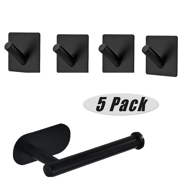 Portar de papel higiénico autoadhesivo, para abrigos de acero inoxidable, soporte para rollo de papel montado en la pared, colgador de toallas para baño y cocina oblicuo Sharpla Soporte para papel higiénico