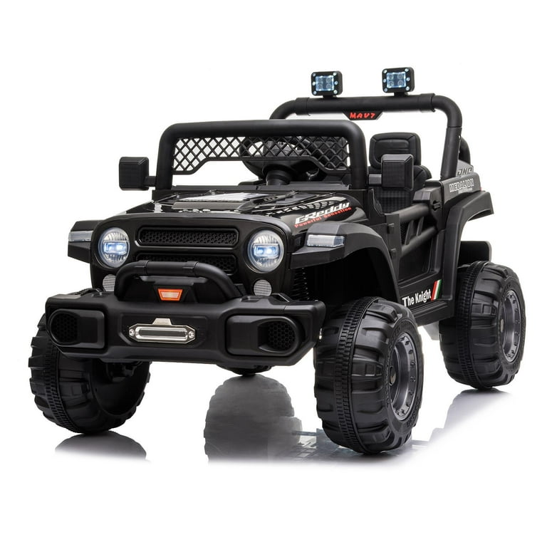 BaytoCare Dual Drive Electric 12V Ride on Truck Black
