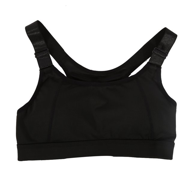 Mujer Yoga Fitness Stretch Entrenamiento Camiseta sin mangas Sin costuras Racerback Acolchado Sujetador deportivo (Negro S)