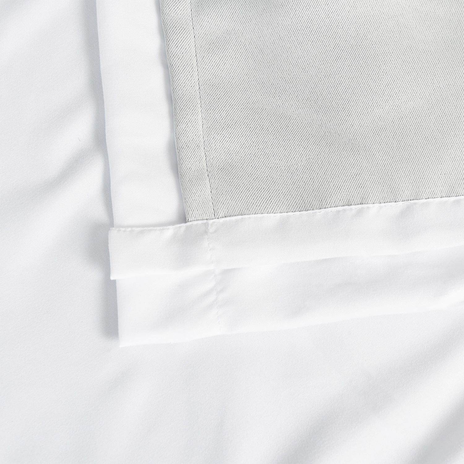 EvJk White Blackout Window Curtain 54" x 84", 2 Panels Curtains with Handmade Ruffles