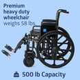 thumbnail image 4 of Medline Extra-Wide Bariatric Wheelchair For Adults and Seniors with 22" Wide Seat, Supports up to 500 lbs, 4 of 8