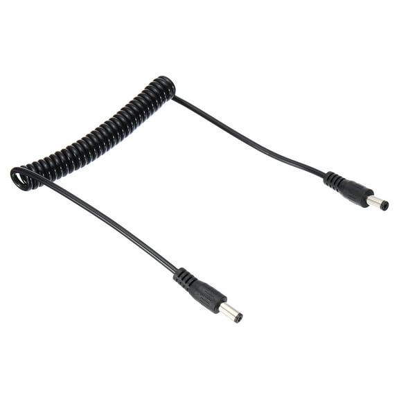 Uxcell 4.6ft 5.5mm x 2.1mm Male to Male DC Power Cable, Wire Adapter Coiled Extension Cable Cord