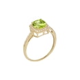 thumbnail image 2 of 10k Yellow Gold Genuine Cushion-cut 1.80ct Peridot and Diamond Halo Ring, 2 of 5