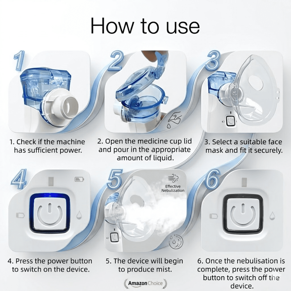 AJZIOJIRO Portable Personal Humidifier Handheld Steam Inhaler USB-C Rechargeable Ultrasonic Mist for Office Travel