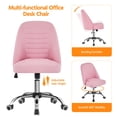 thumbnail image 4 of Topeakmart Faux Leather Mid Back Desk Chair with Wheels for Home Office, Pink, 4 of 9
