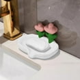thumbnail image 2 of Flower Soap Tray, Decorative Bathroom Organizer, Bar Soap Drainage Holder, Strong Plastic Counter Storage, Cute Sink Accessory, 2 of 6
