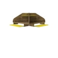 thumbnail image 4 of Manhattan Comfort Bradley Mid Century Modern Home Office Cubicle Section Study Desk, 2 Piece, Rustic Brown/Yellow, 4 of 5
