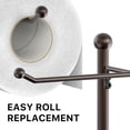 thumbnail image 4 of Simple Houseware English Style Bathroom Toilet Tissue Roll Holder Stand with Shelf, Bronze, 4 of 8