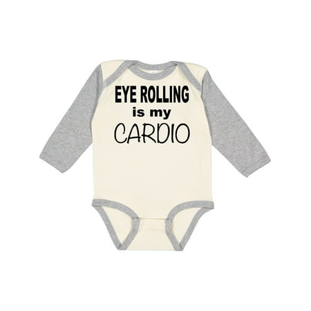 

Inktastic Eye Rolling is my Cardio in Black Gift Baby Boy or Baby Girl Long Sleeve Bodysuit