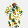 thumbnail image 4 of ZCFZJW Mens Casual Button Down Graphic T-Shirts Trendy Summer Short Sleeve Lapel Collar V Neck Bowling Shirts Tropical Beach Hawaiian Tops White S, 4 of 5