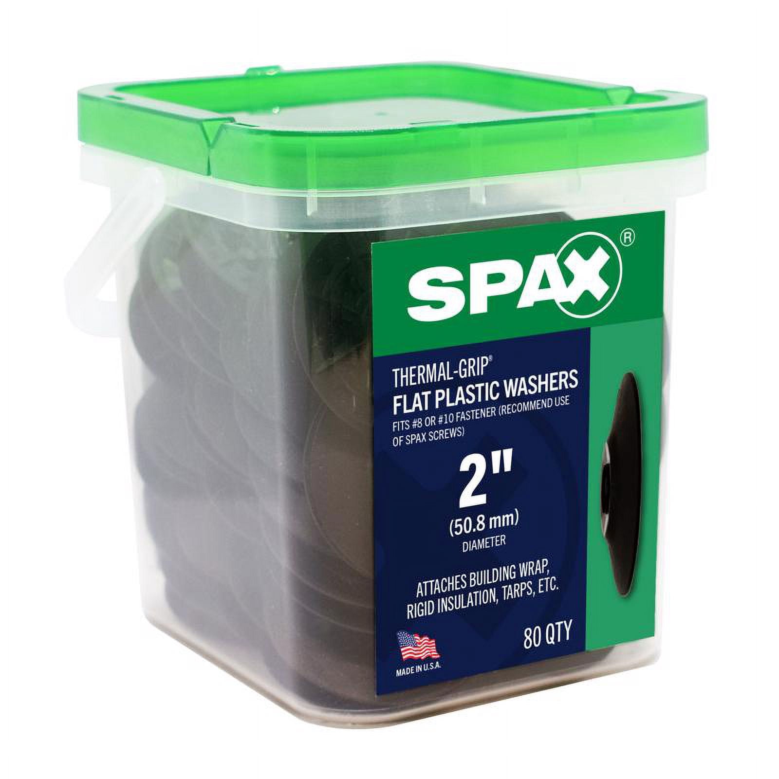 Spax 5042073 2 in. Thermal-Grip Plastic Flat Washer - Pack of 80