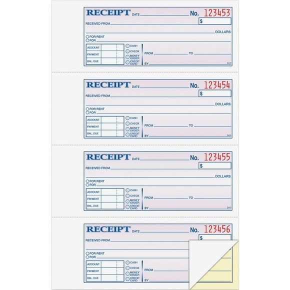 Libro de Recibos Adams Dinero/Alquiler 2 Partes 200 Juegos DC1182
