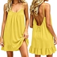 thumbnail image 2 of BOOMNY Women's Backless Cami Dress Spaghetti Strap Lounge House Midi Dresses Flowy Beach Summer Sundress, 2 of 8
