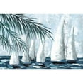thumbnail image 3 of Dogwood Portfolio 18x13 Black Modern Framed Museum Art Print Titled - Sailboats Behind the Palms, 3 of 5
