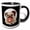 Black/White, variant on 3drose, Funny Pug Dog with Donut Eating Sweet Cake, 11oz Two-tone Green Mug