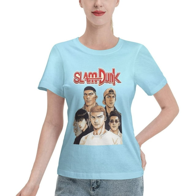 T-Shirt Basique à Manches Courtes pour Femmes Slam Dunk
