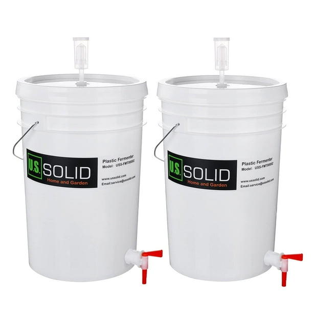 U.S. Solid 2Pack Plastic Fermenter Fermenting Bucket with Spigot and