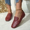 thumbnail image 3 of Rokment Womens Butterfly Ballet Flat Dress Shoes 2026 Spring Summer Fashion Hollow out Leather Square Toe Low Heel Casual Walking Slip on Loafers for Ladies Wine Size 6.5, 3 of 7