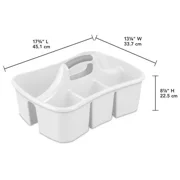 Ling Plastic Cleaning Supplies Caddy Organizer with Handles - Divided Portable Basket - Medium — Home & Garage Storage, Stackable Design