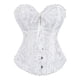 thumbnail image 1 of Corsé deshuesado con cordones para mujer, corpiño, lencería, moldeador de cuerpo, corsé de princesa, Blanco, 1 of 6