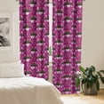 thumbnail image 3 of Ambesonne Cinco de Mayo 4-Panel Curtains, Sugar Skull Sombrero, 56"x63", Dark Magenta Multicolor, 3 of 4